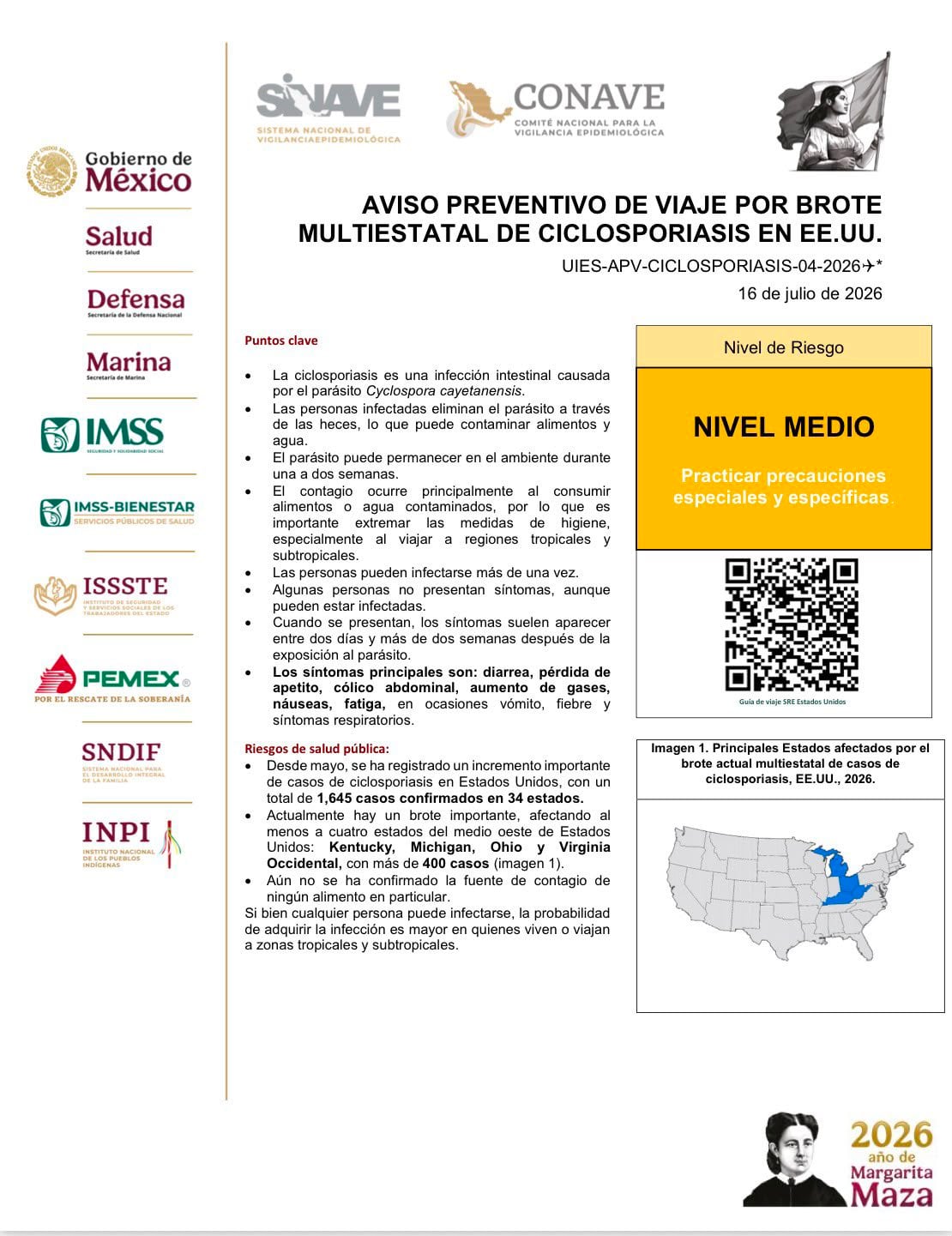 Ciclosporiasis: México emite aviso preventivo