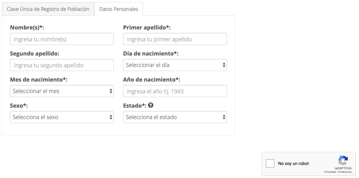 Proceso para consultar la CURP
