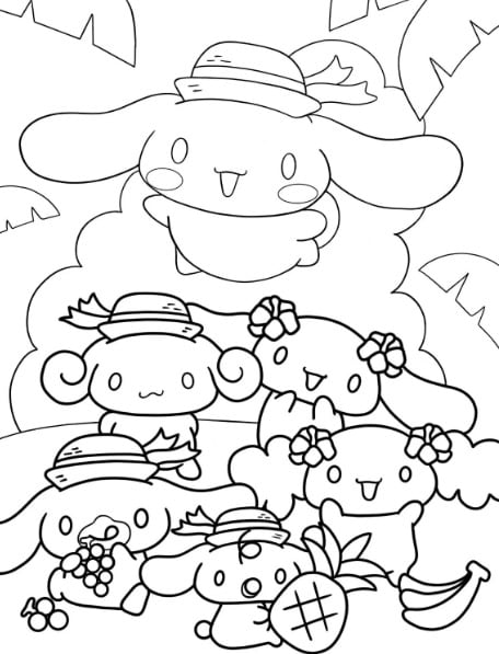 8 dibujos de Cinnamoroll y Pompompurin personajes de Sanrio
