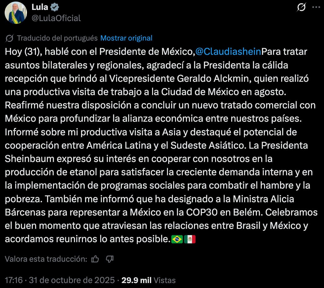 Claudia Sheinbaum y Lula da Silva