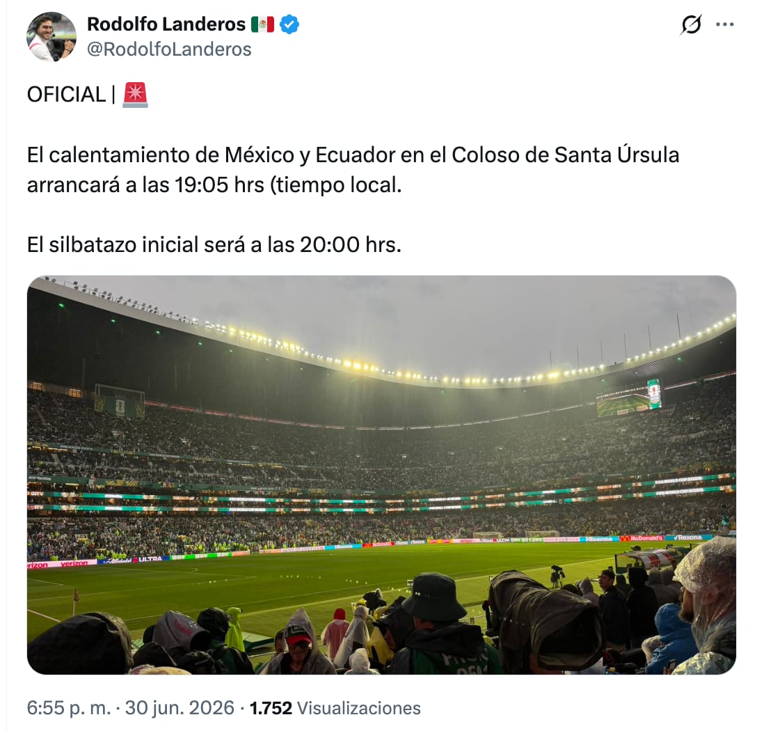 Anuncian nuevo horario de inicio del México vs Ecuador
