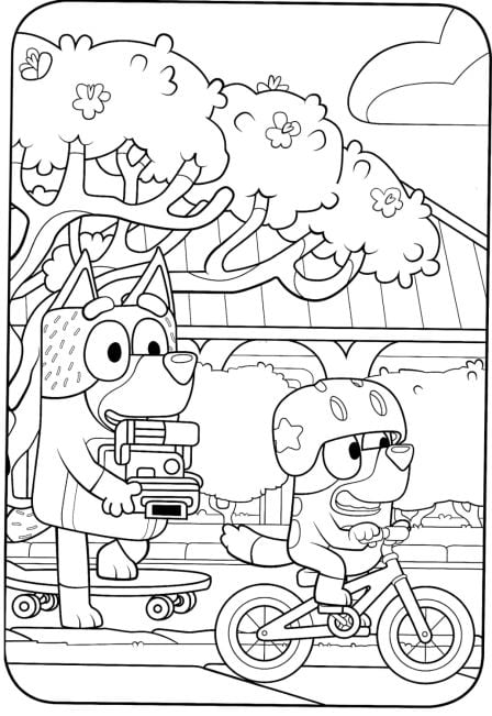 Bluey con Bandit en primavera