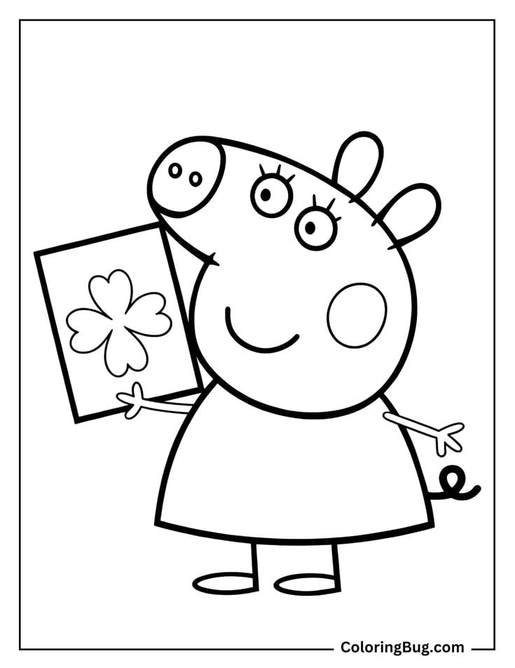 Dibujos de Peppa Pig haciendo manualidades