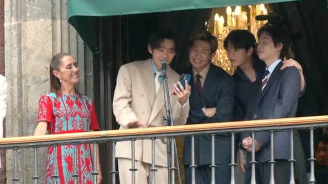 BTS saluda desde el balcón de Palacio Nacional y emociona a ARMY México
