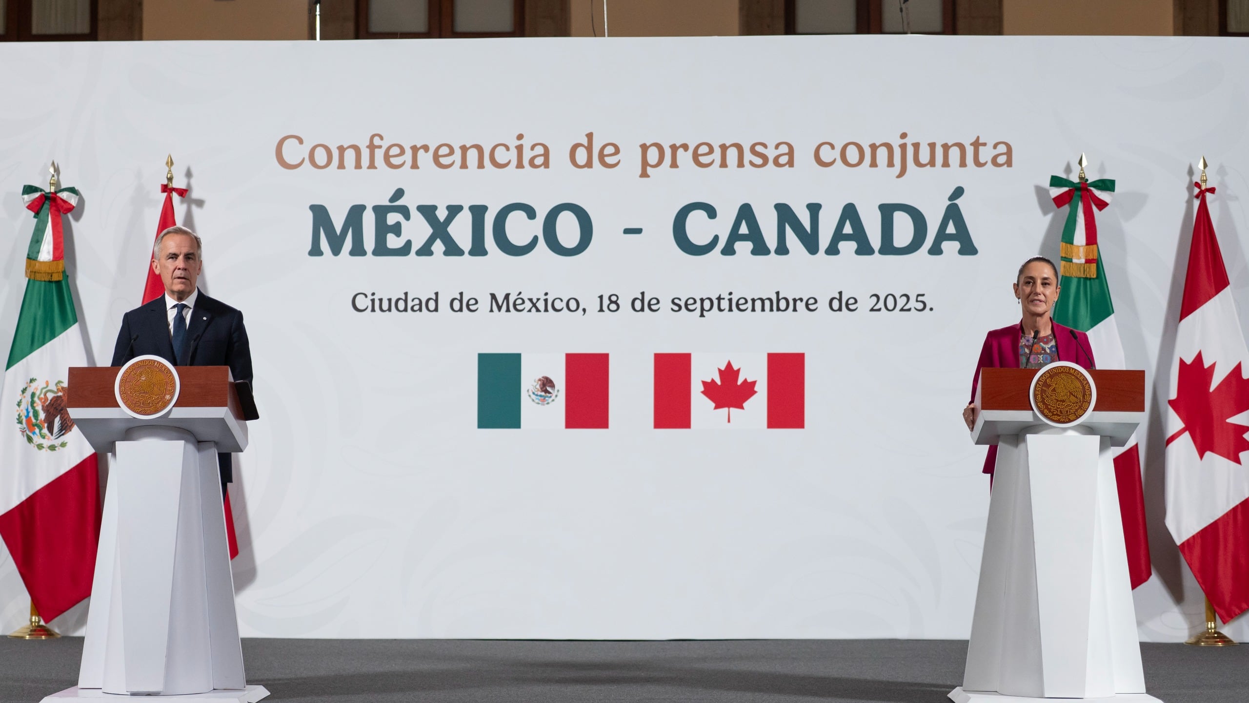 Claudia Sheinbaum se reúne con Mark Carney para hablar sobre continuidad del T-MEC y cooperación México-Canadá