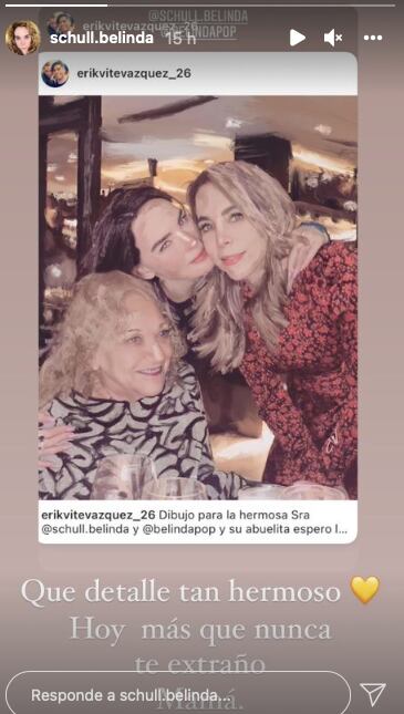 Belinda Schüll agradece detalle