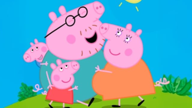 Dibujos de Papá Cerdito con Peppa Pig y George para colorear por el Día del Padre