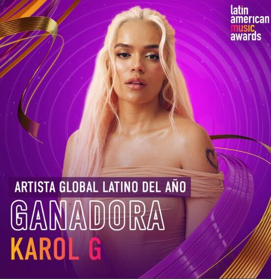 Latin American Music Awards 2024: Karol G gana a Artista Global Latino Del Año