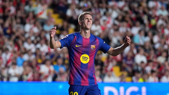 Dani Olmo en el Rayo Vallecano vs FC Barcelona.