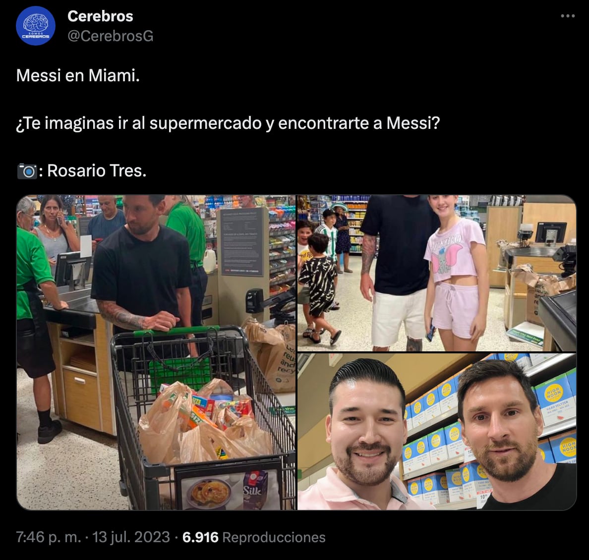 Lionel Messi en un súper de Miami