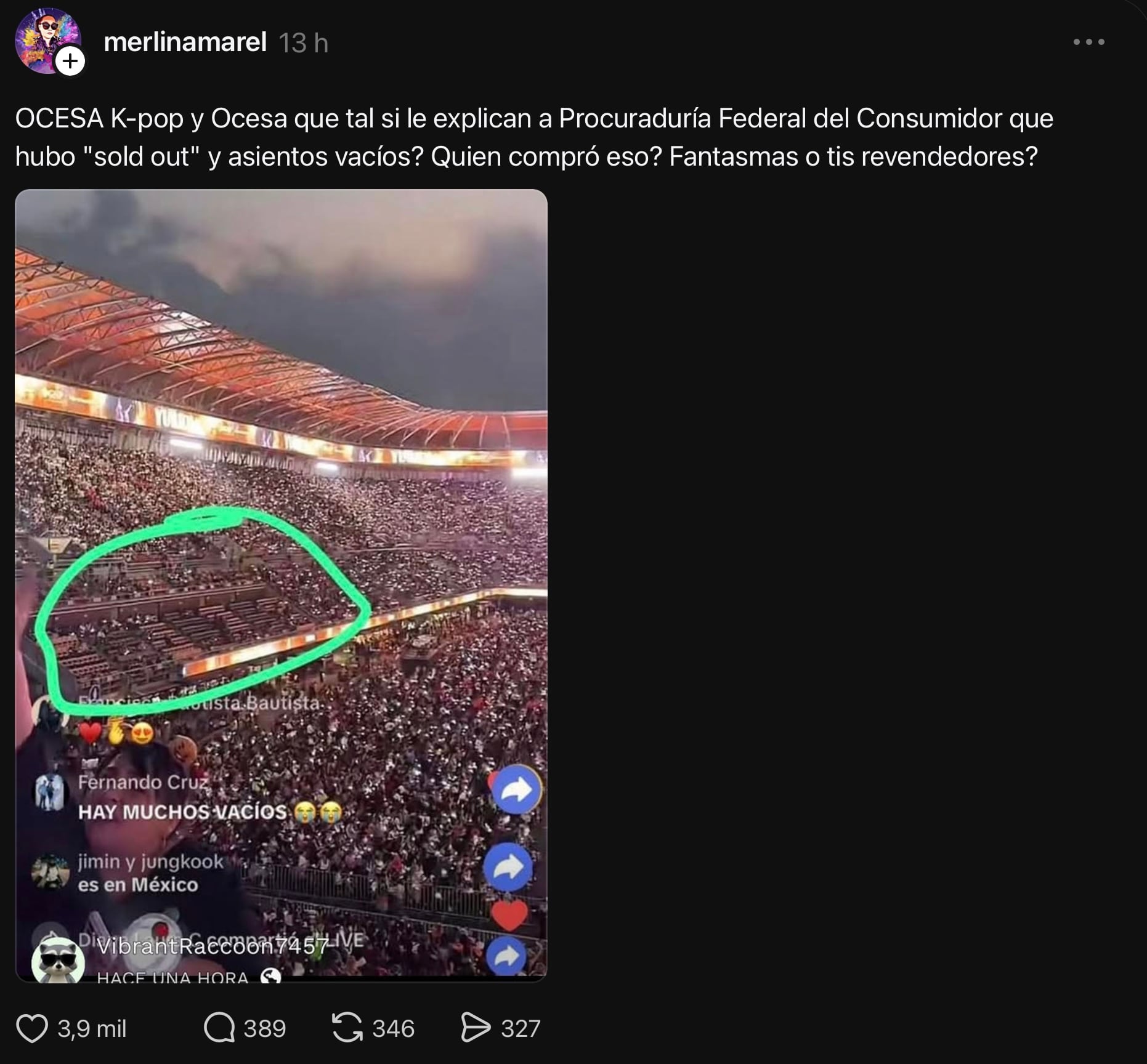 Fans de BTS reportan asientos vacíos en concierto pese a boletos agotados