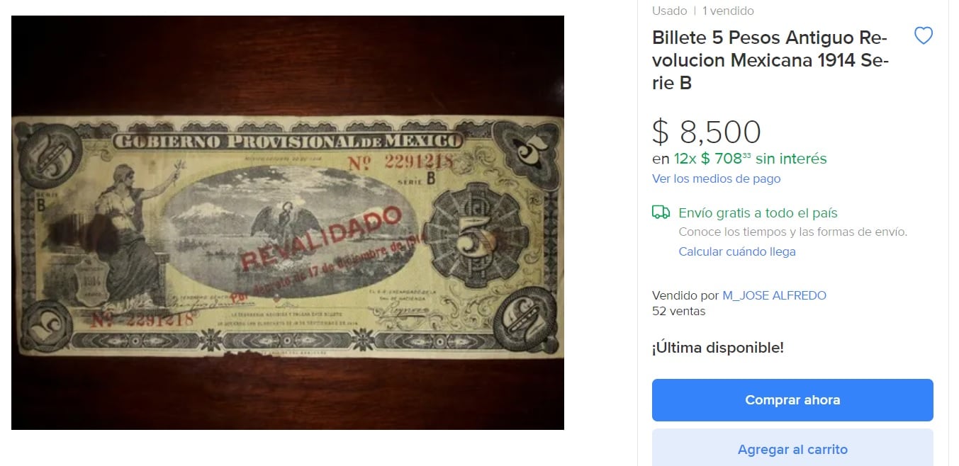 Billete de 5 pesos