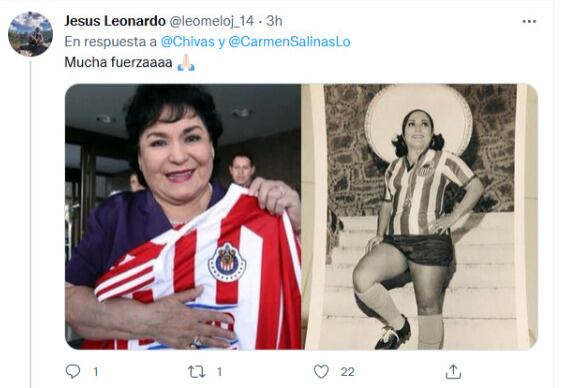 Aficionados de las Chivas mandan mensajes de apoyo a Carmen Salinas
