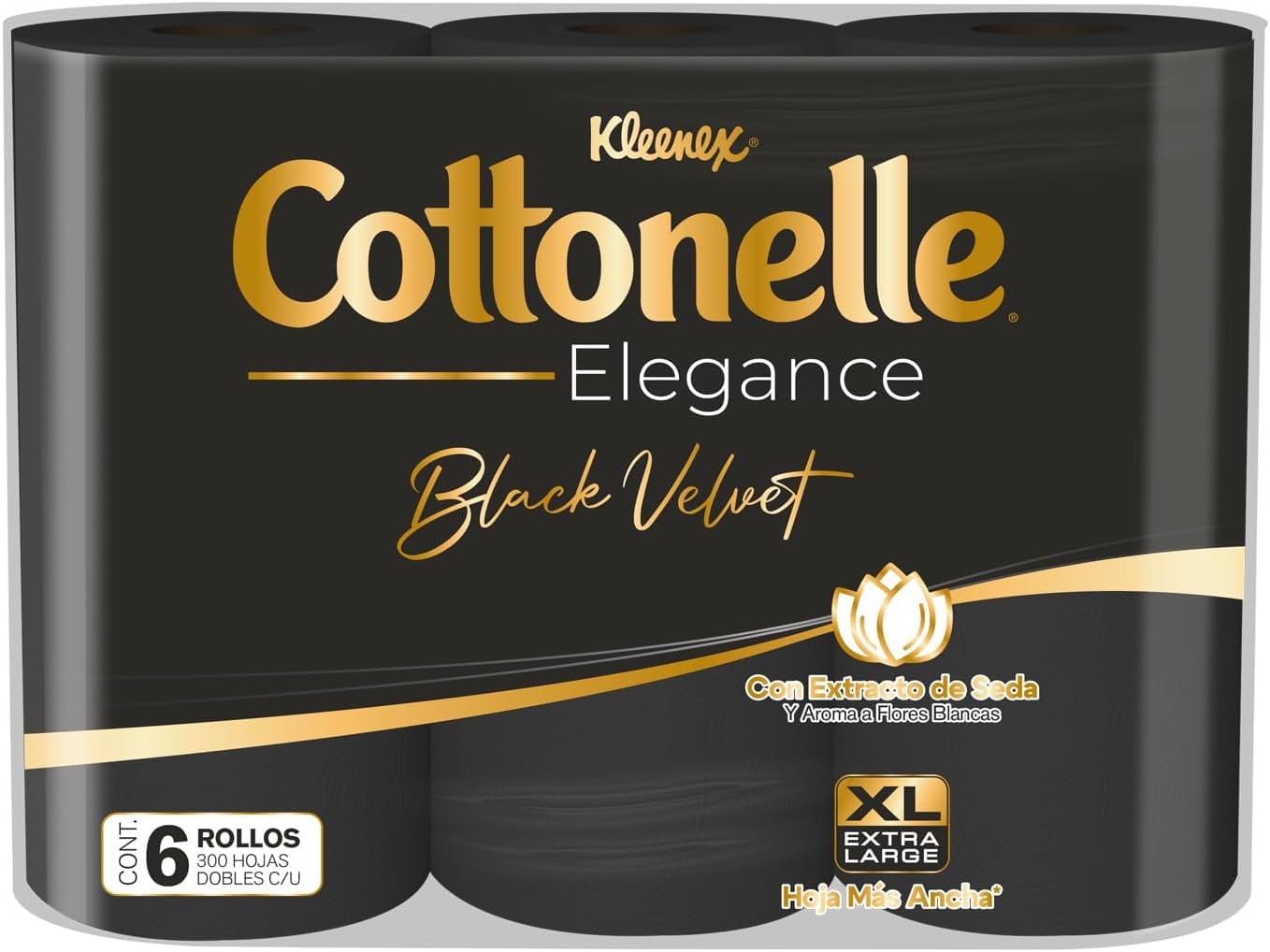 Papel higiénico Cottonelle de color negro en Bodega Aurrera