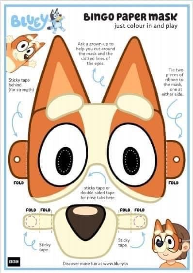 Bluey para recortar y armar: Plantilla con Bingo que puedes imprimir