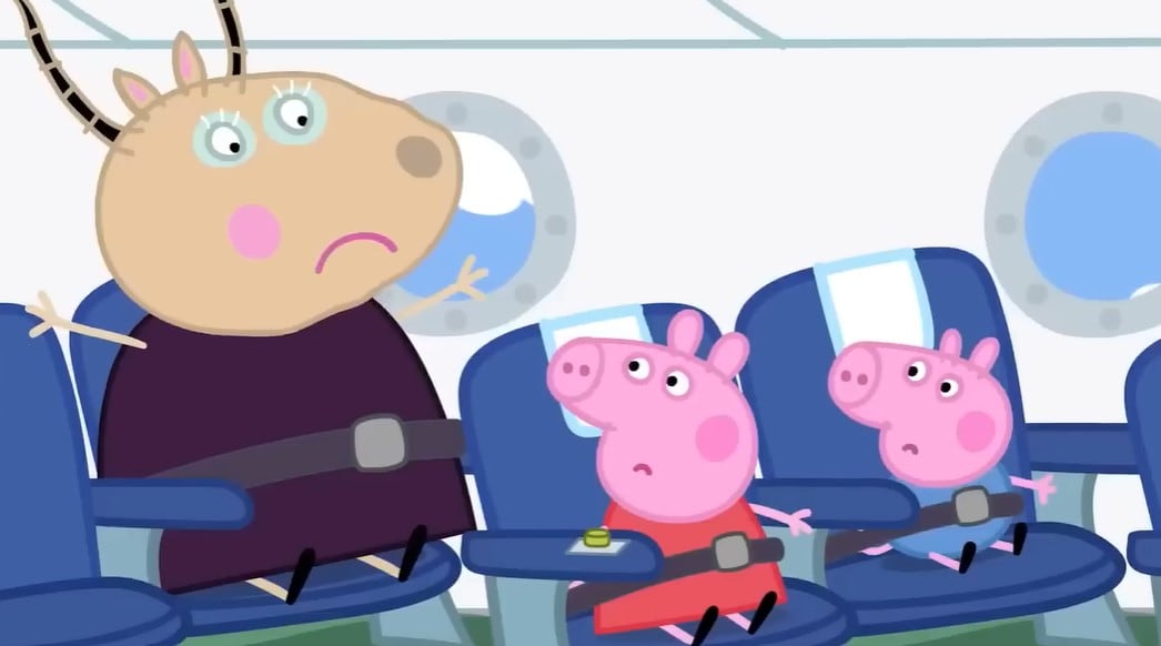 El viaje en avión de Peppa Pig y George