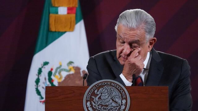 Andrés Manuel López Obrador durante la conferencia matutina dónde se presentó el informe quincenal en materia de seguridad