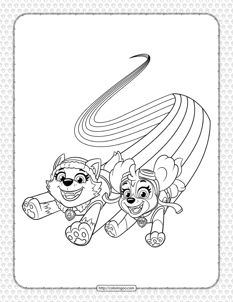 Dibujos de Skye y Everest de Paw Patrol