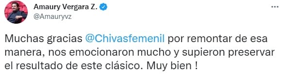 Mensaje de Amaury Vergara