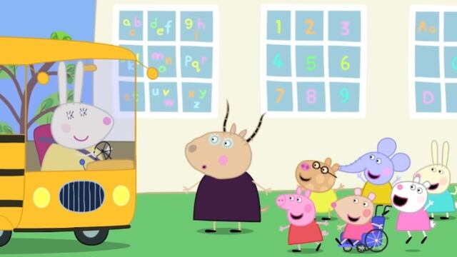 El nuevo autobús escolar de Señora Gacela y Peppa Pig