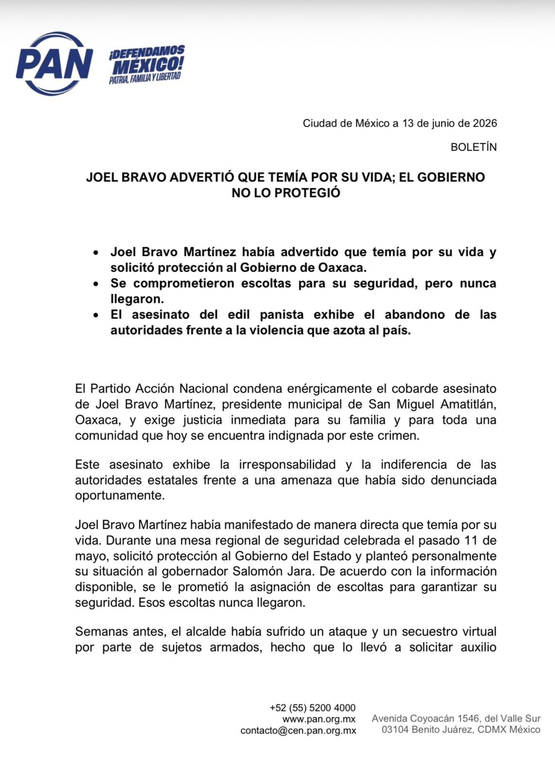 Asesinato de Joel Ángel Bravo en Oaxaca