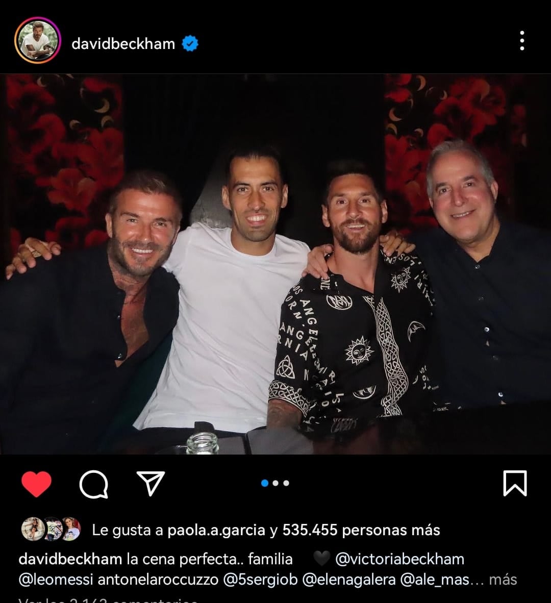 Cena amigos Inter Miami