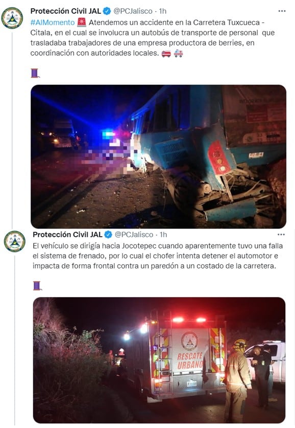 Volcadura en Jalisco