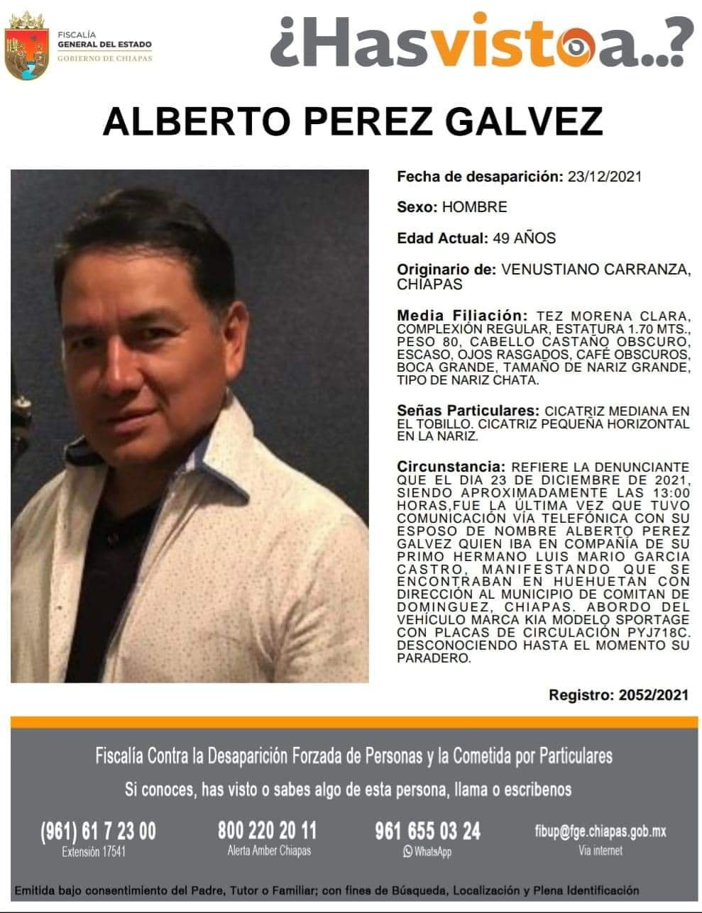 Ficha de búsqueda de Alberto Pérez Gálvez