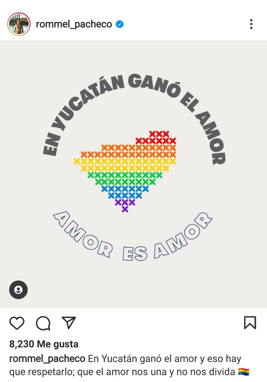 Rommel Pacheco celebra aprobación de matrimonio igualitario en Yucatán