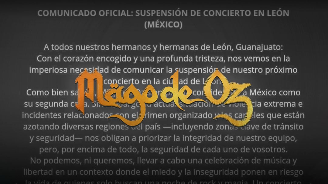 Mägo de Oz cancela concierto en León por violencia en México