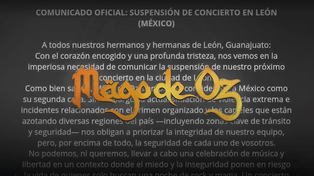 Mägo de Oz cancela concierto en León por ola de violencia en México