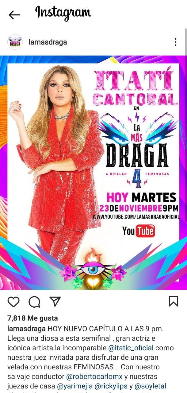 Publicación de Instagram