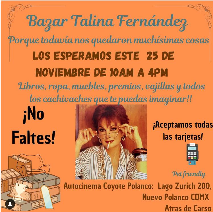 Anuncia Segundo Bazar de Talina Fernandez