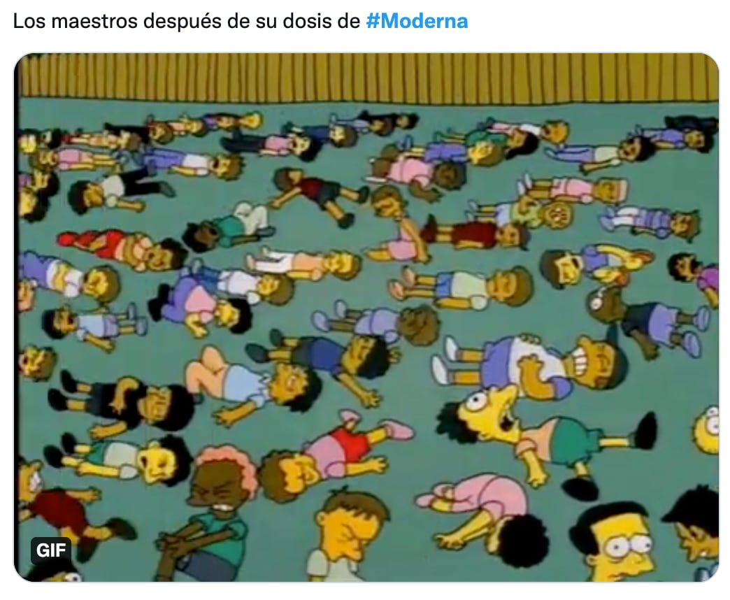 Memes de la vacuna Moderna a maestros