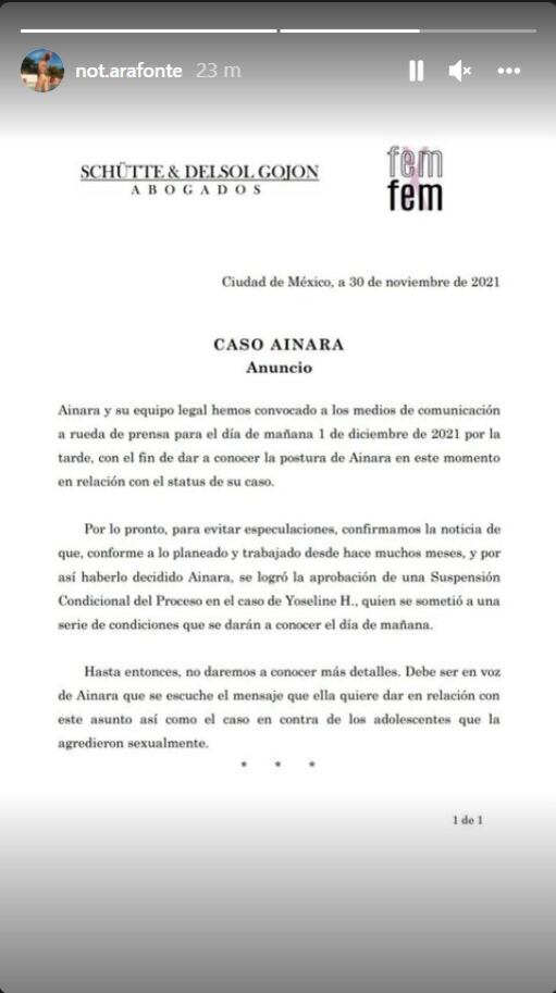 Ainara suárez reacciona a liberación de YosStop