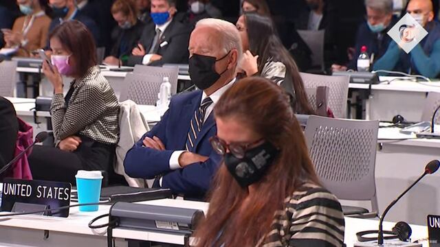 Joe Biden se queda dormido en el COP26