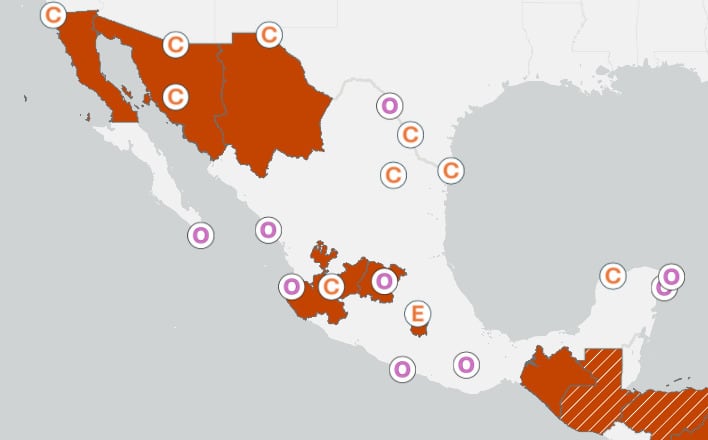 Estados Unidos emite alerta de viaje a 30 estados de México