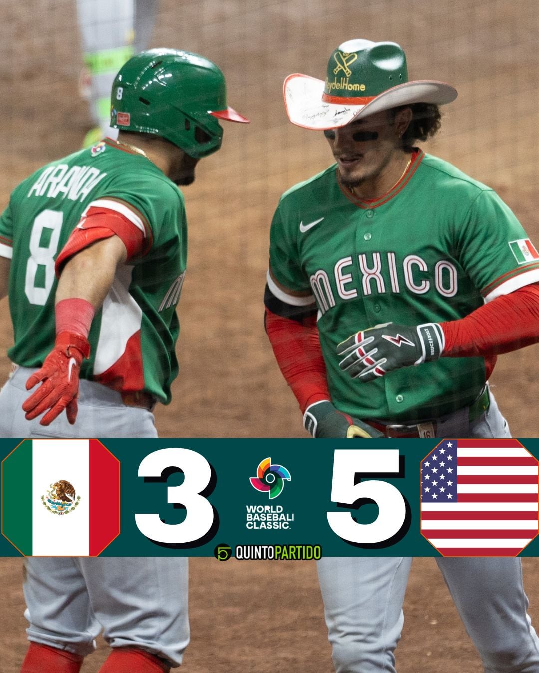 México cae ante Estados Unidos en el Clásico Mundial de Beisbol 2026.