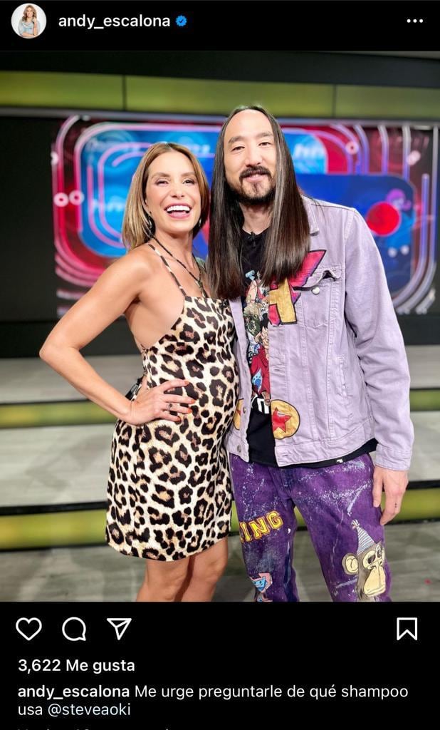 Andrea Escalona y Steve Aoki