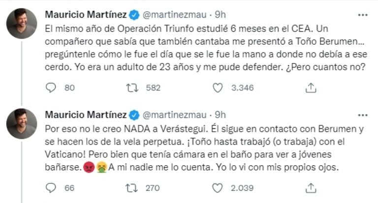 Mauricio Martínez, comunicado