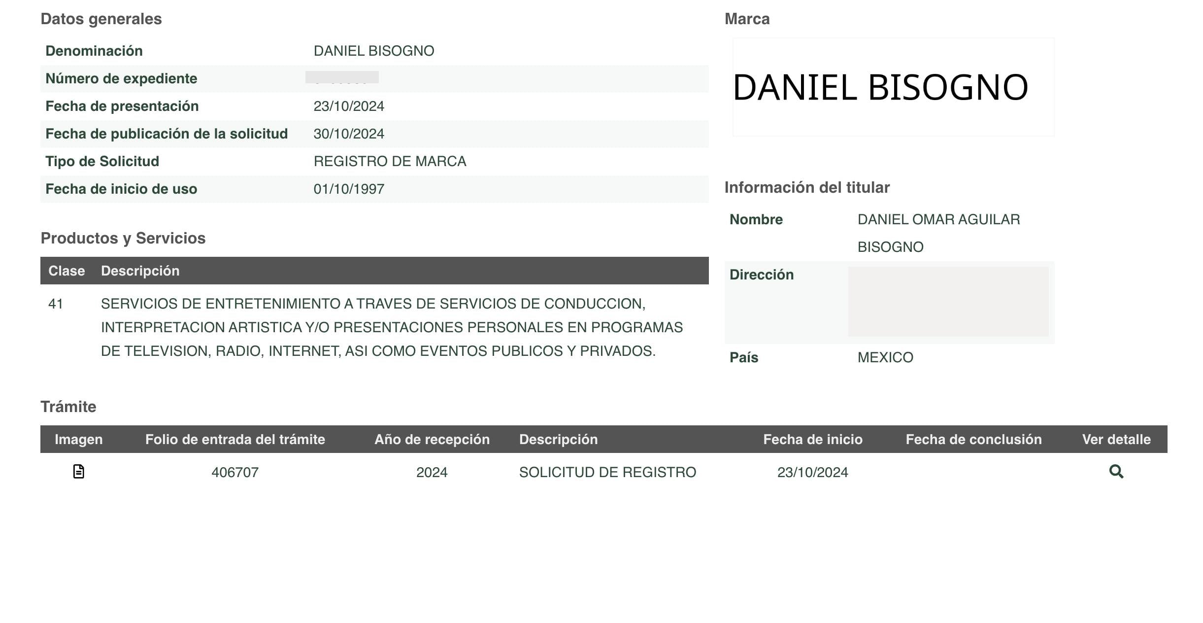 Daniel Bisogno quiso registrar su nombre en octubre de 2024