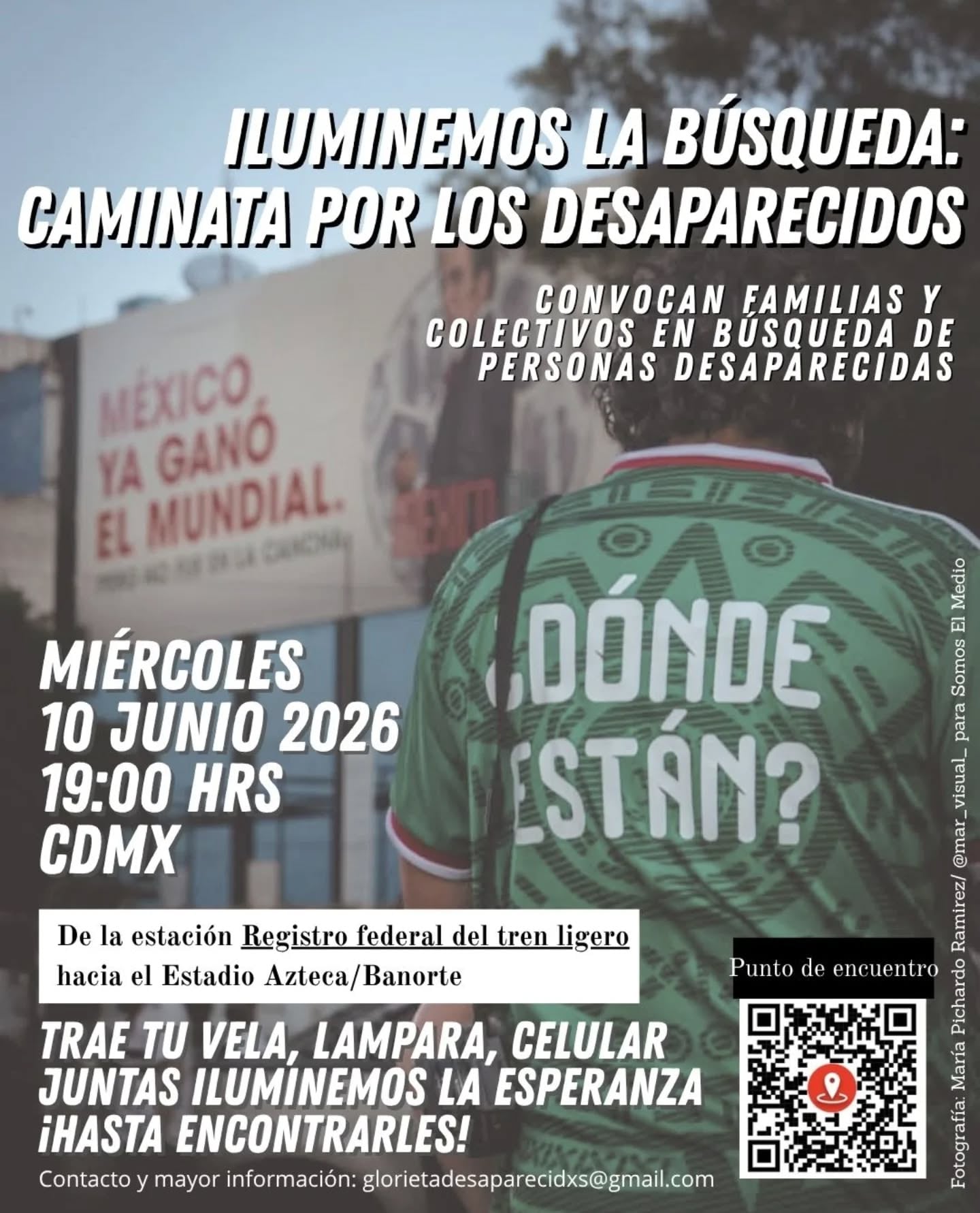 Manifestación de desaparecidos México en el Mundial 2026.
