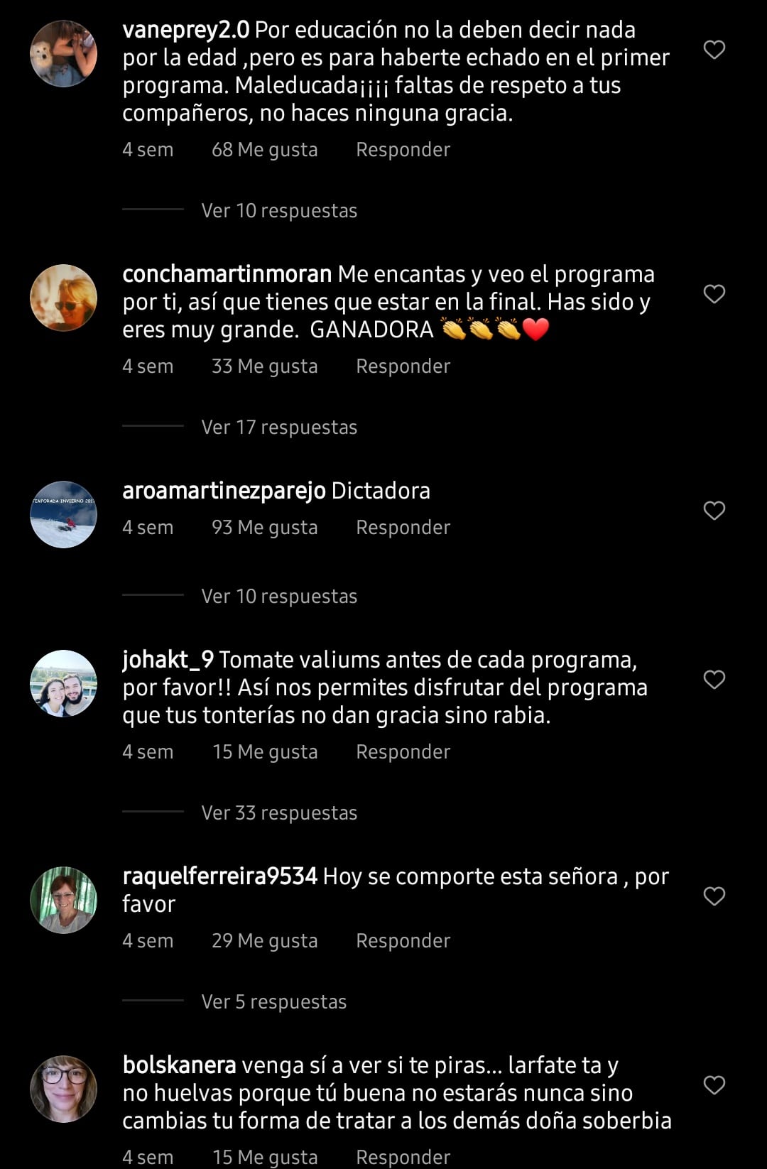 Comentario contra Verónica Forqué