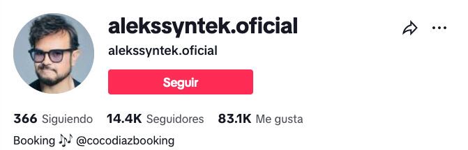 Seguidores de Aleks Syntek en TikTok.