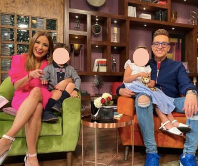 Linet Puente y Daniel Bisogno con sus hijos