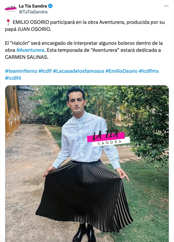 Emilio Osorio estará en Aventurera, la producción de Juan Osorio.