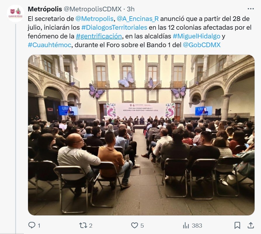 Primer foro contra la gentrificación en CDMX
