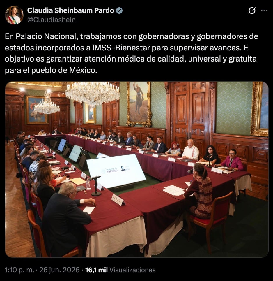 Claudia Sheinbaum recibe a gobernadores en Palacio Nacional