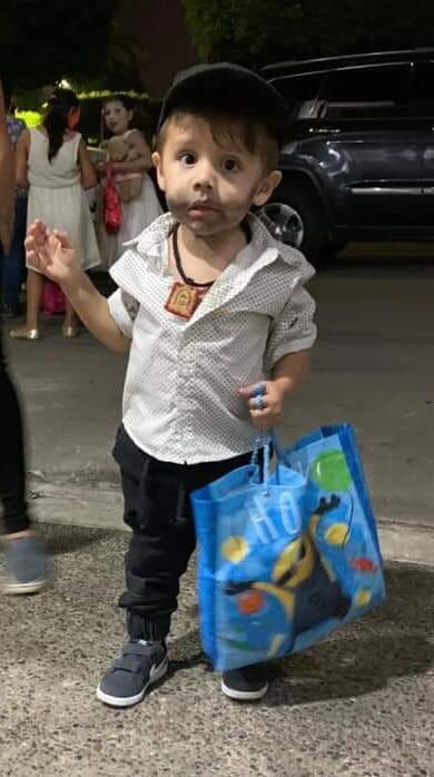 Niño disfrazado Ovidio Guzmán
