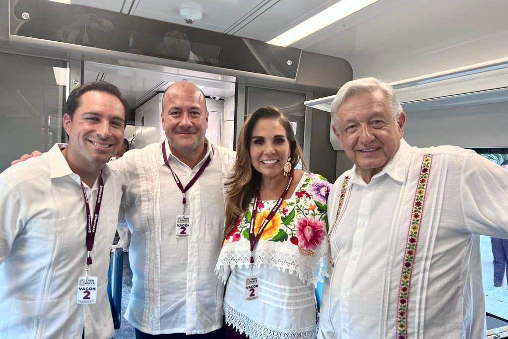 Mauricio Vila, Enrique Alfaro, Mara Lezama, AMLO: Primer recorrido del Tren Maya